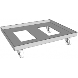 Chariot caisse inox -...